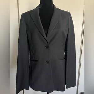 BCBGMaxazria Wool Blend Pinstripe Business Blazer Black White Color Size Medium